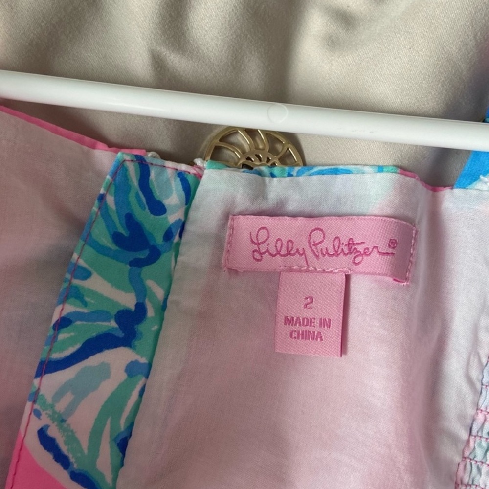 Lilly Pulitzer Ardleigh Pink & Blue Mini Dress sz 2 - Picture 5 of 7